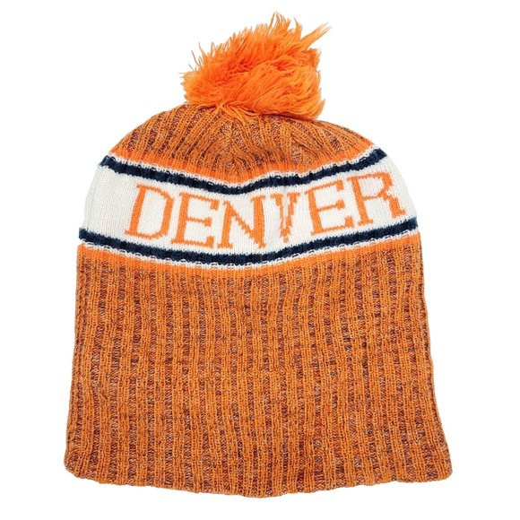 NFL Denver Broncos New Era Beanie Hat Men Women OSFM Orange Pom Embroidered - Picture 2 of 7